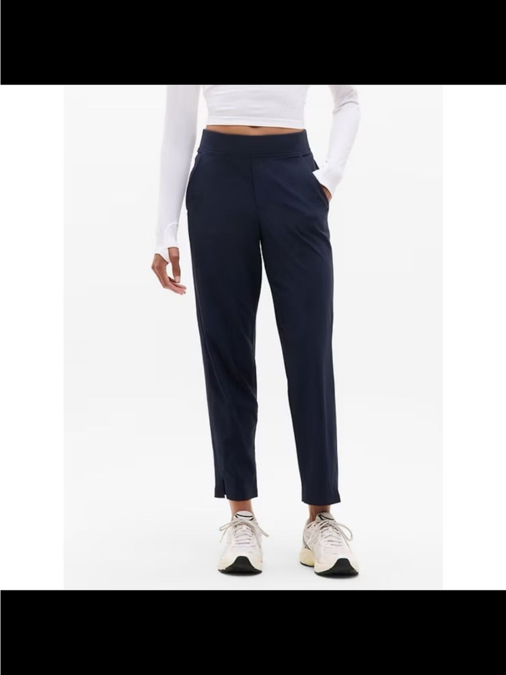 Athleta Brooklyn Ankle Pant Navy Stretch Pull-On Athleisure Women's Size 10